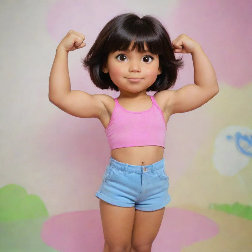 aiamazing early puberty dora the explorer biceps flex awesome portrait 2