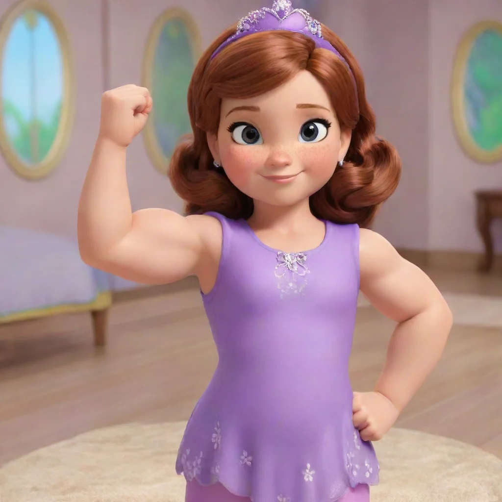 aiamazing early puberty sofia the first biceps flex awesome portrait 2