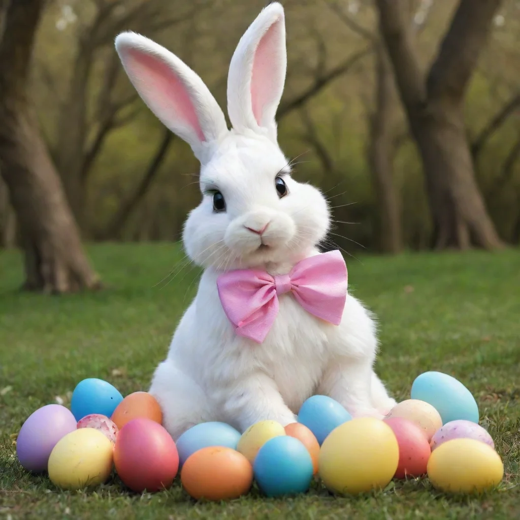 amazing easter bunny with easter eggs awesome portrait 2