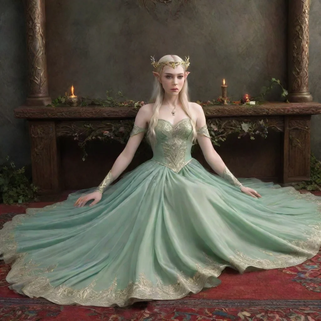 amazing elven princess lays on altar awesome portrait 2