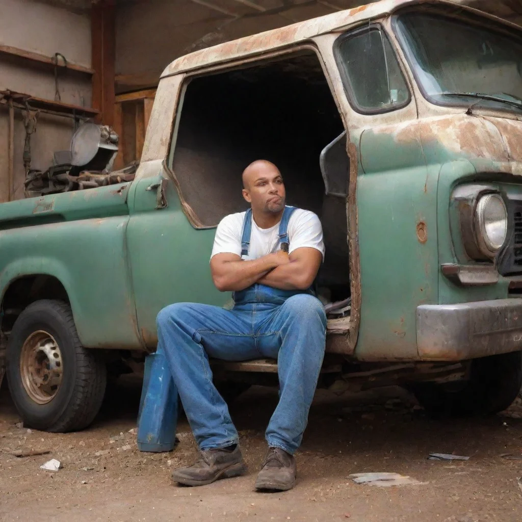 aiamazing employe dreaming of a repairing a truck awesome portrait 2