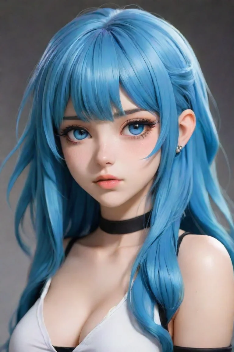 aiamazing epic character hd anime blue hair baddie art detailed realistic styled awesome portrait 2 portrait