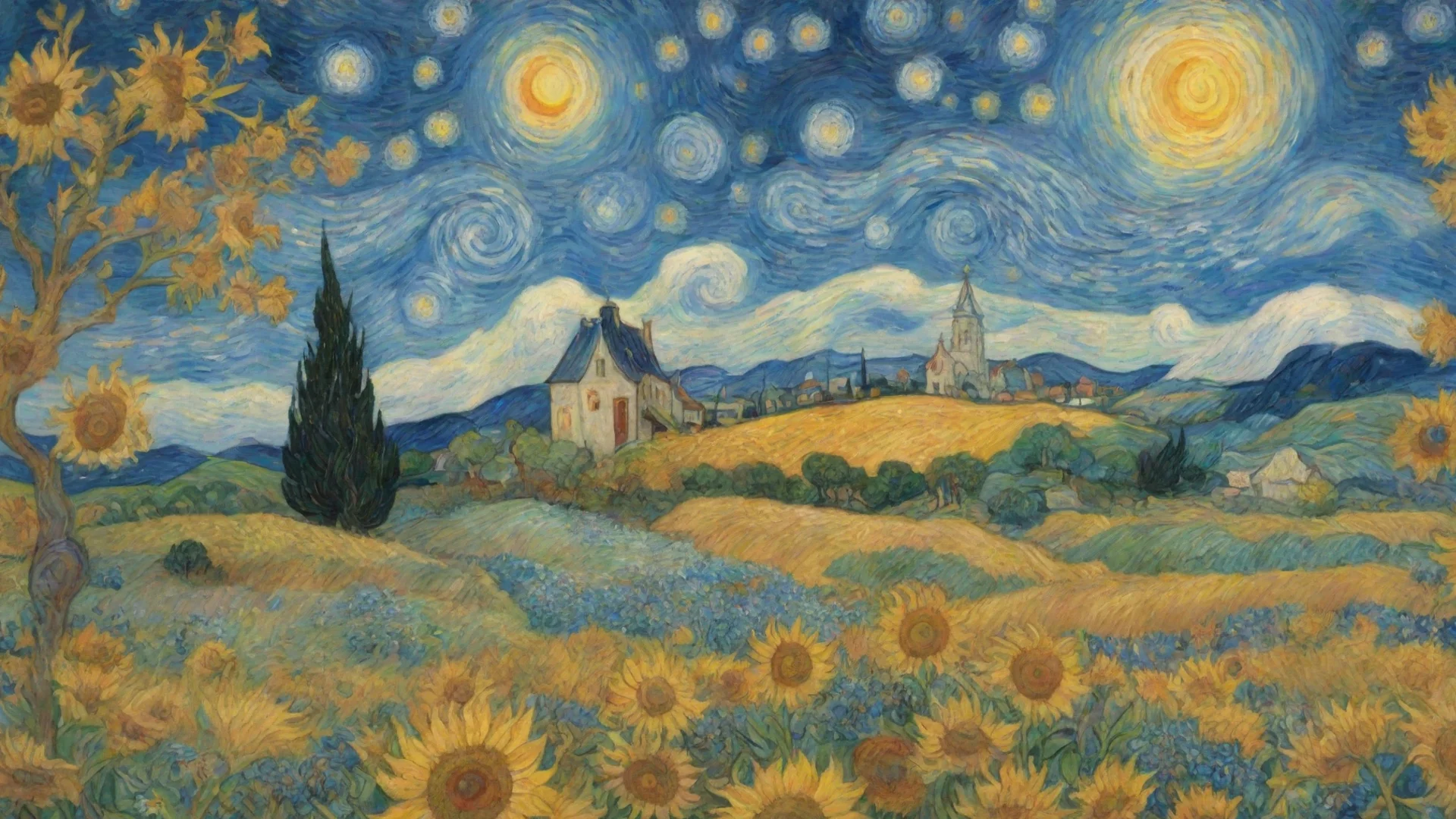 aiamazing epic lovely artistic ghibli van gogh happyness bliss peace  detailed asthetic awesome portrait 2 wide