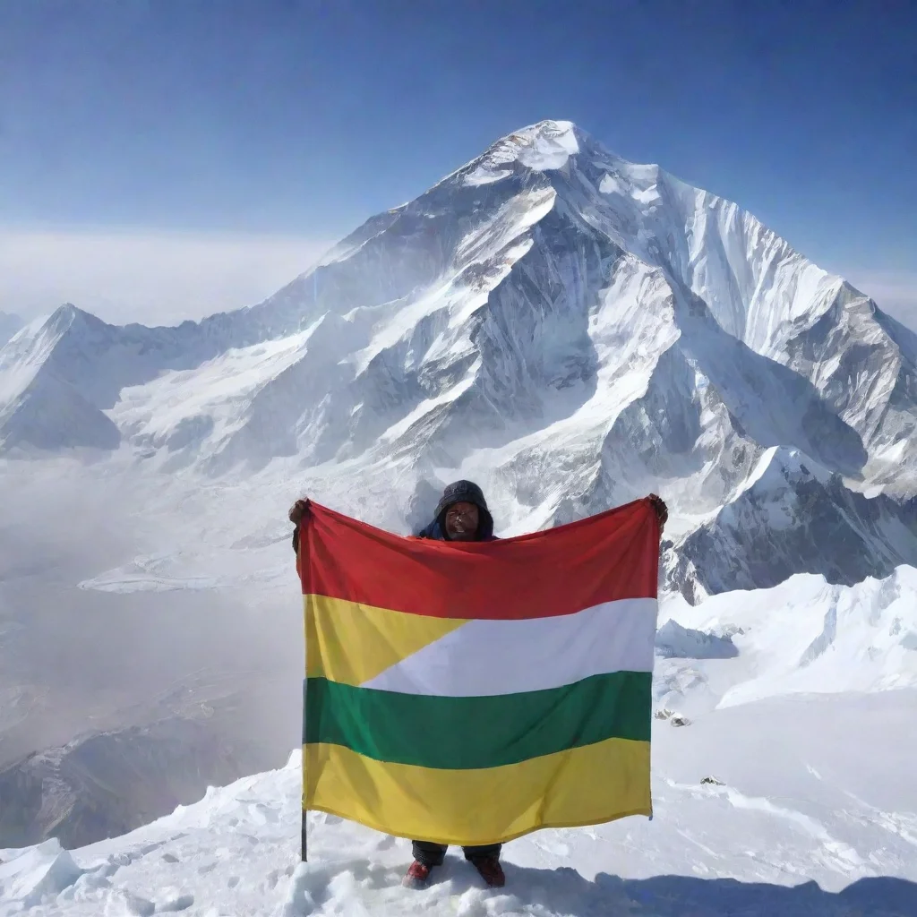 aiamazing ethiopian on top of mount everest with a japanese flag awesome portrait 2