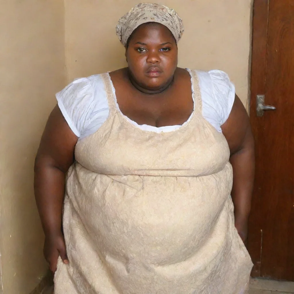 aiamazing extremely obese african housemaid awesome portrait 2