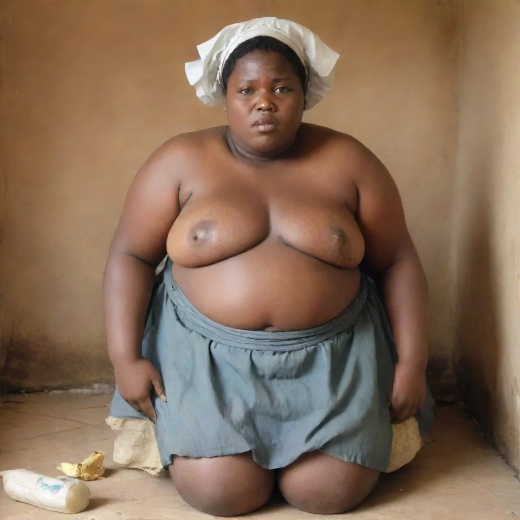 amazing extremely obese african slave maid awesome portrait 2