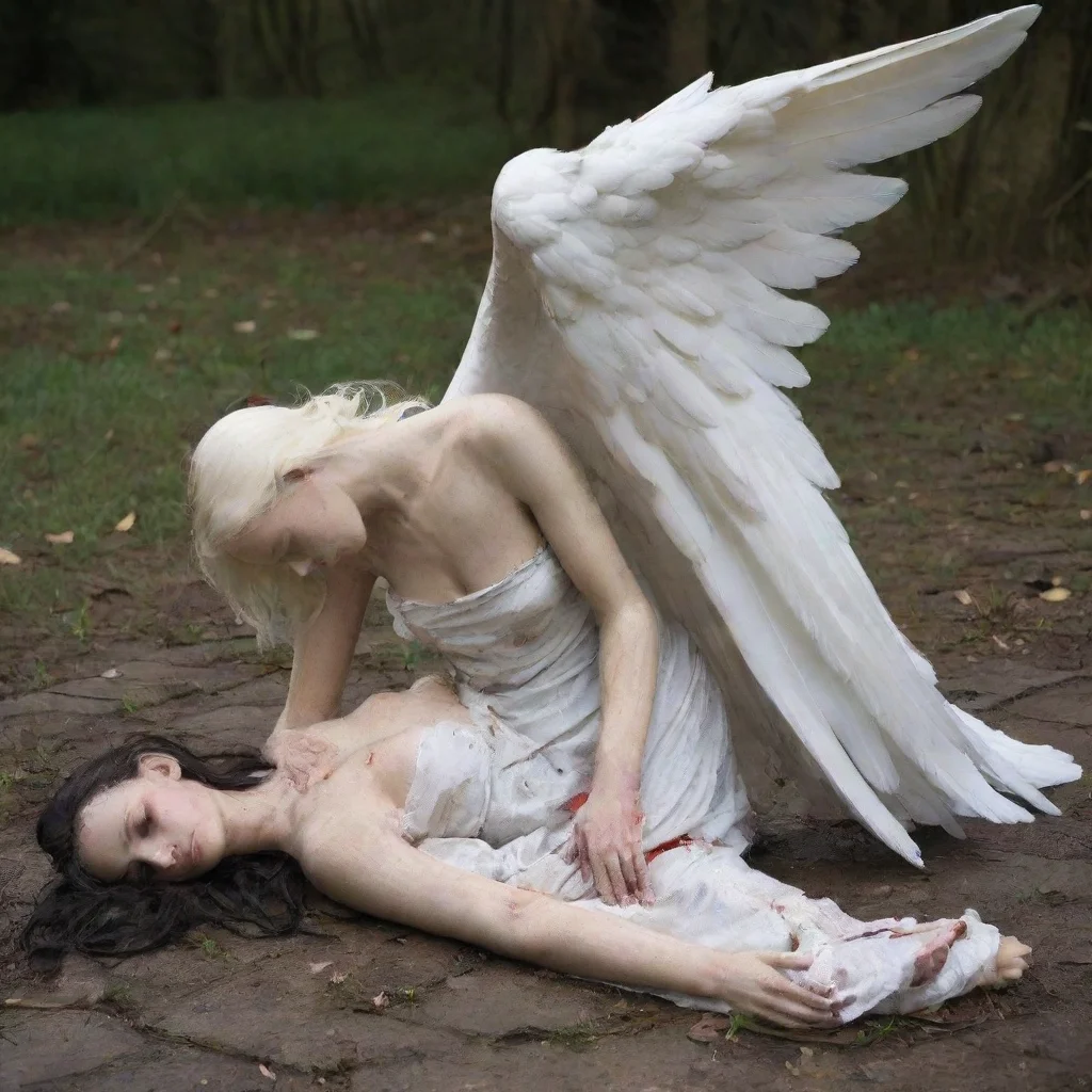aiamazing fallen wounded angel with a broken wing awesome portrait 2