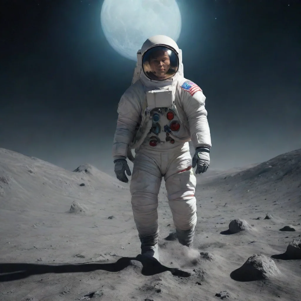 aiamazing fantasy character man walking on the moon awesome portrait 2