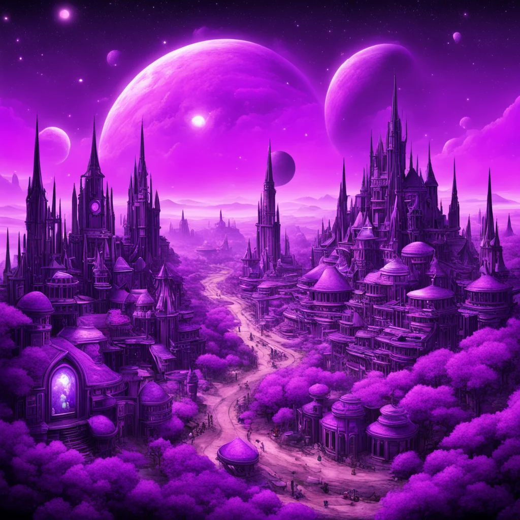 amazing fantasy purple intergalactic town awesome portrait 2