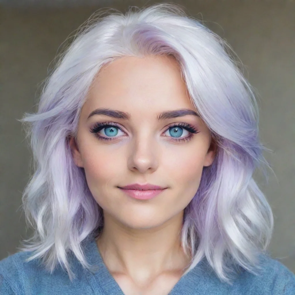 aiamazing female%2C white hair with blue highlights%2C light purple eyes awesome portrait 2