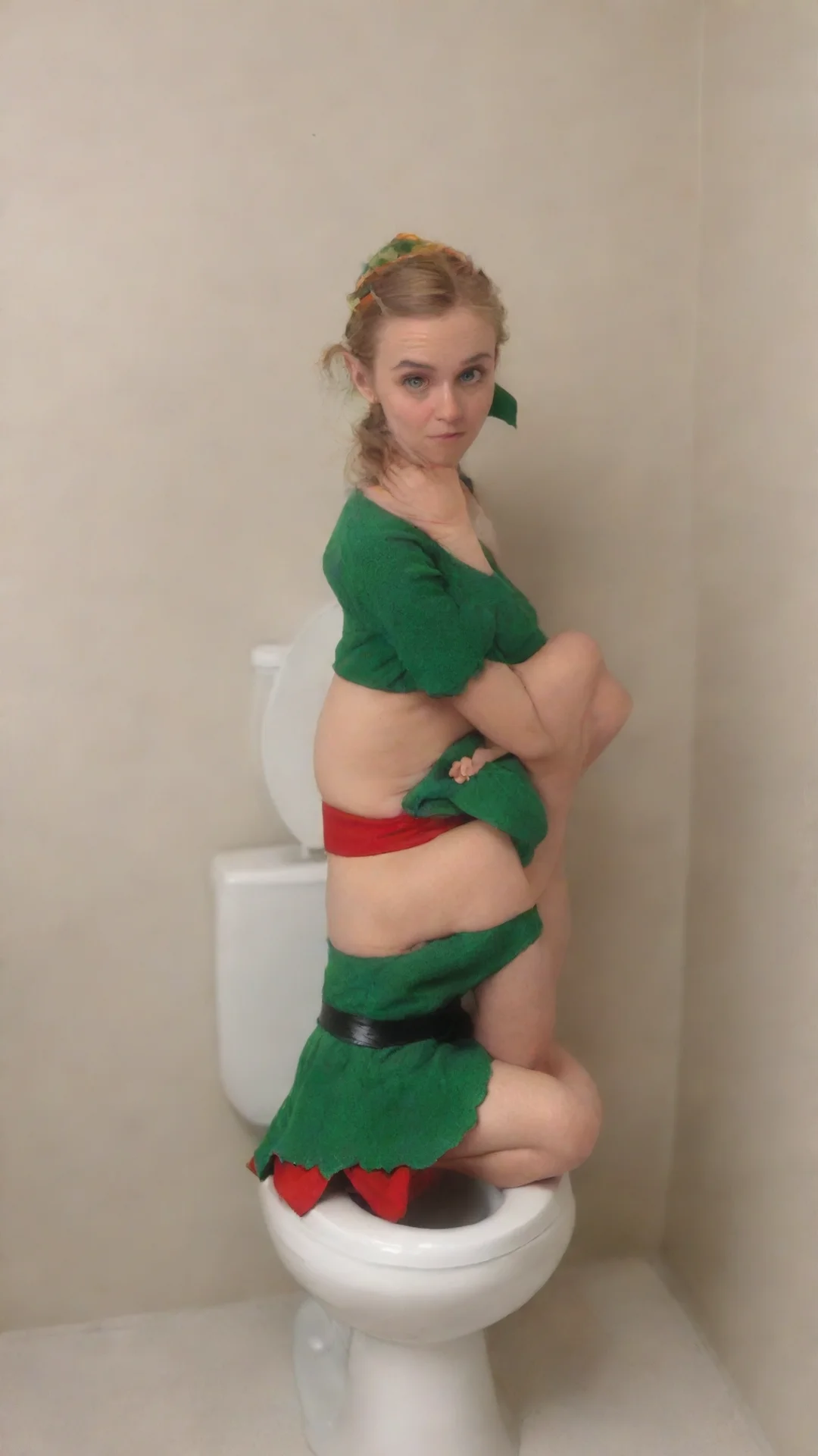 aiamazing female elf sits on toilet constipated awesome portrait 2 tall
