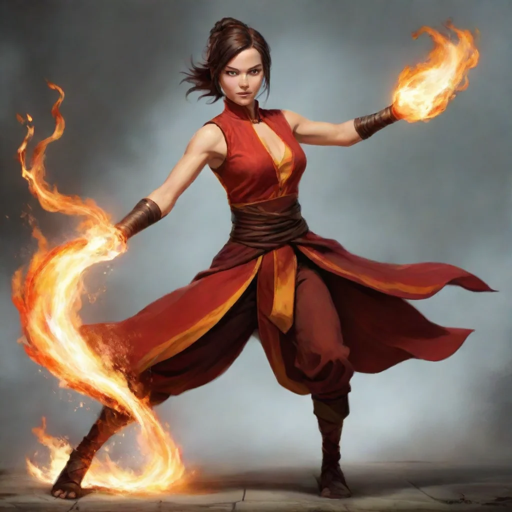 amazing female firebender awesome portrait 2