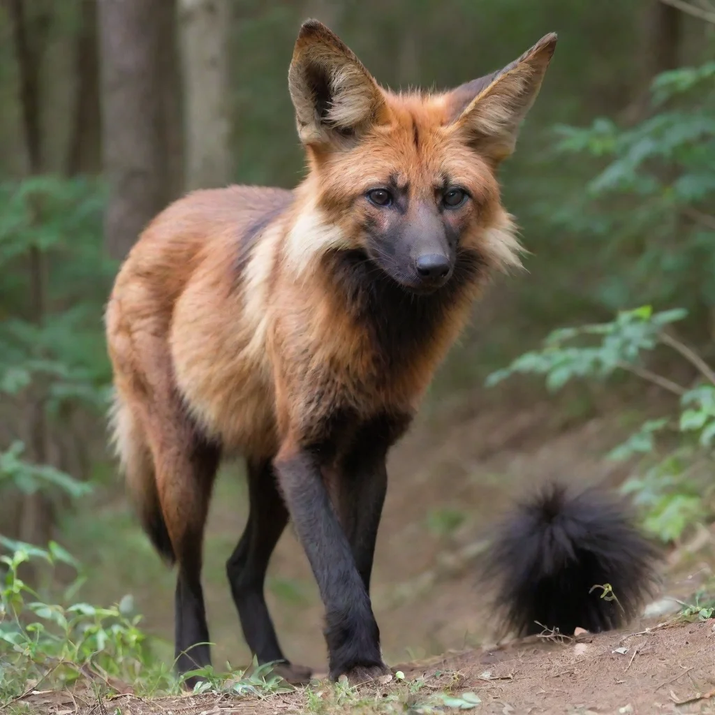aiamazing female furry maned wolf  awesome portrait 2