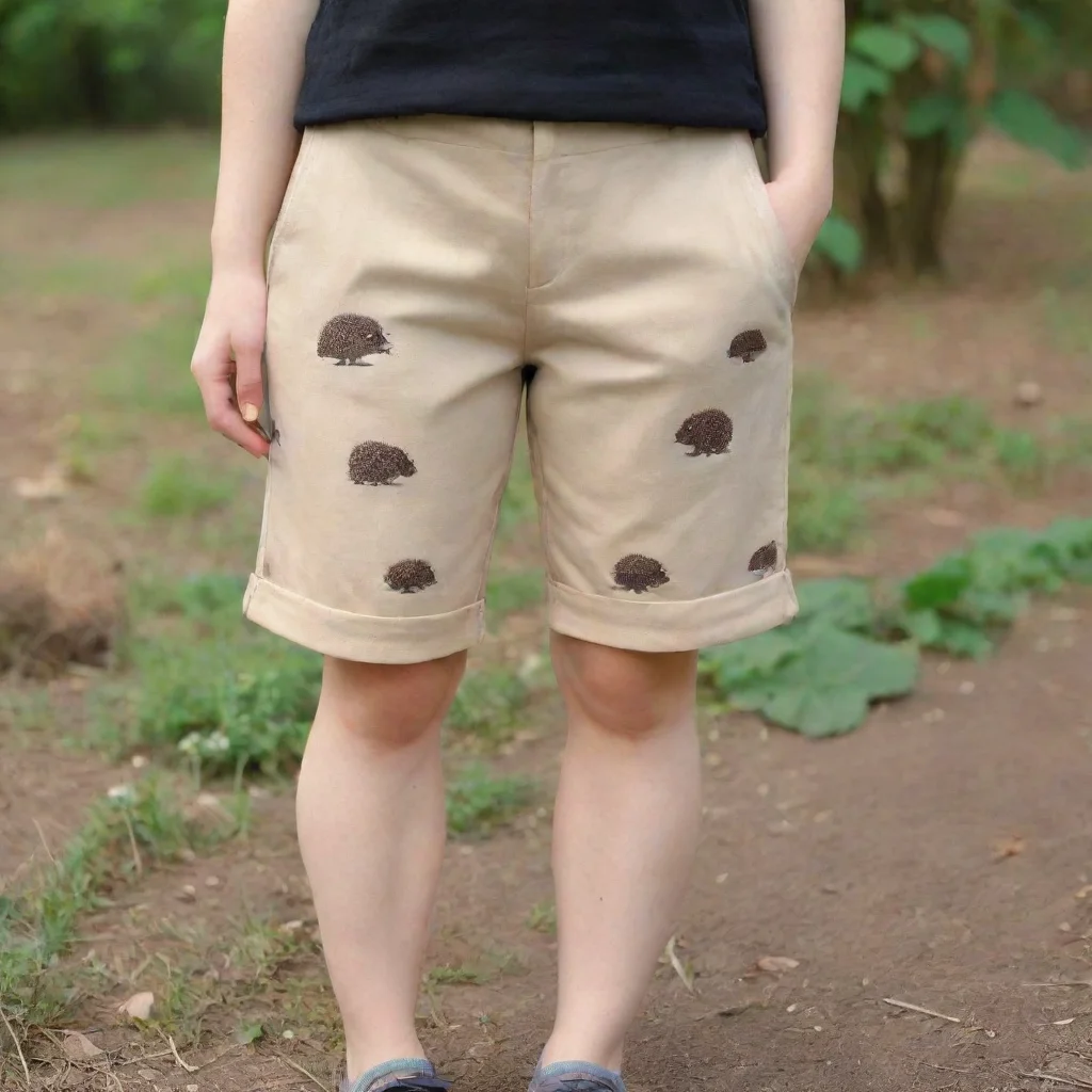 aiamazing female human like hedgehog short trousers awesome portrait 2