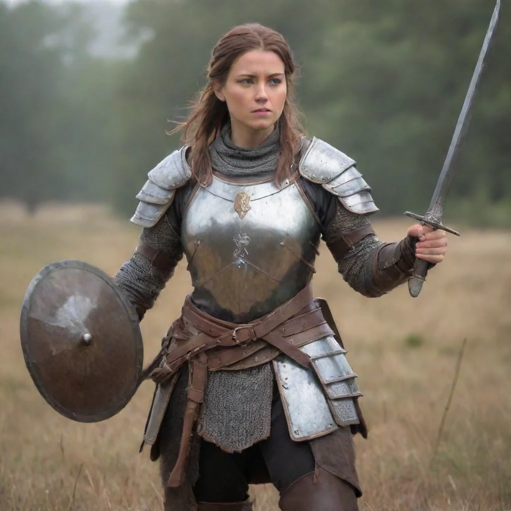 amazing female warrior in plate mail awesome portrait 2