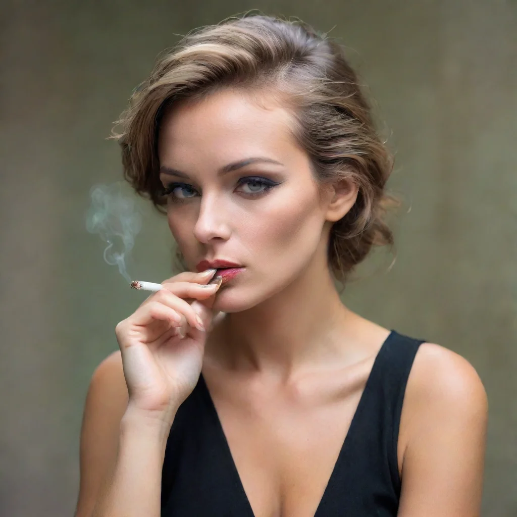 aiamazing feminine%2C smoking a cigarette awesome portrait 2