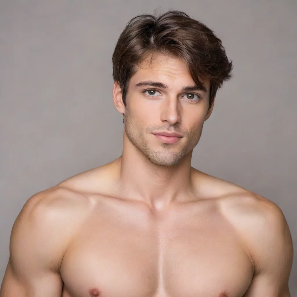 amazing feminine man with brown hairs awesome portrait 2