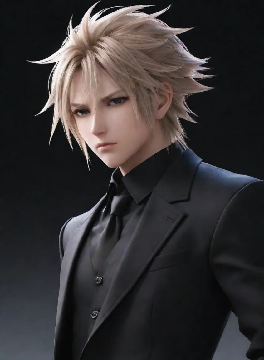 aiamazing final fantasy character in black suit black hd anime aesthetic  awesome portrait 2 portrait43