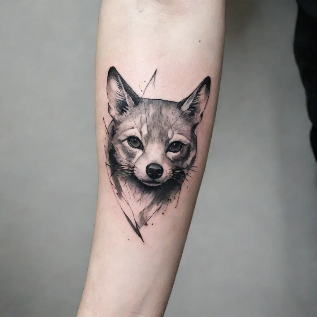 amazing fine line black and white tattoo animal awesome portrait 2
