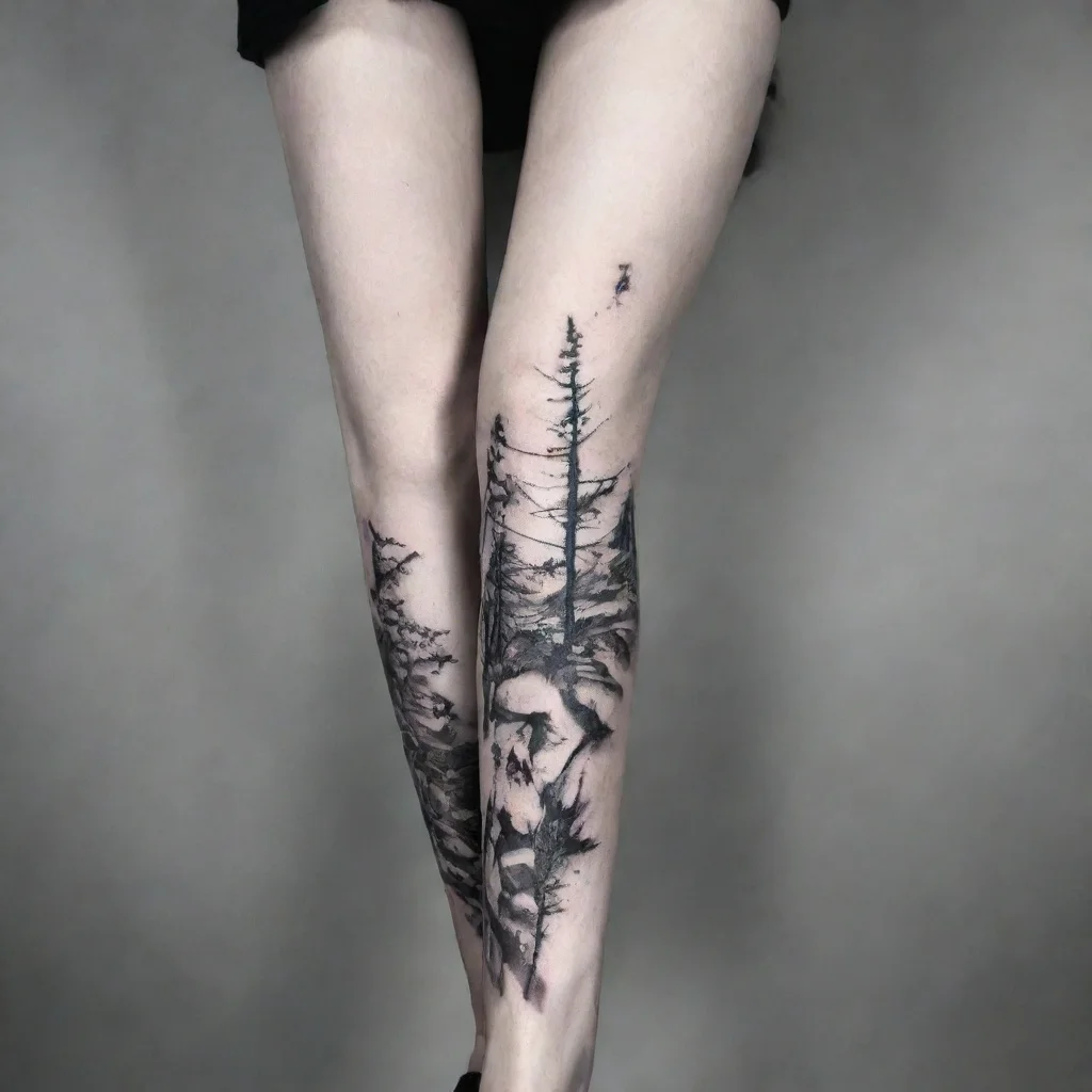 aiamazing fine line black and white tattoo dramatic awesome portrait 2