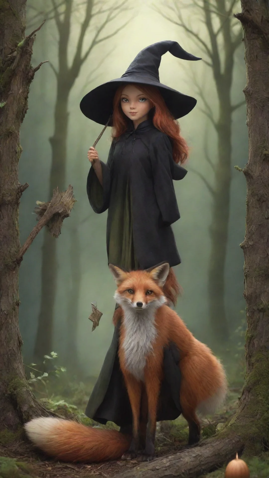 aiamazing fox%2C tales %2C witch %2C wood  awesome portrait 2 tall