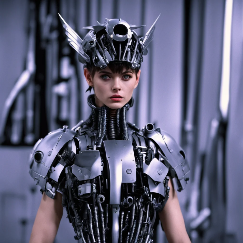 amazing from movie event horizon 1997 from movie tetsuo 1989 from movie virus 1999 amouranth wearing bird head made of machine p awesome portrait 2