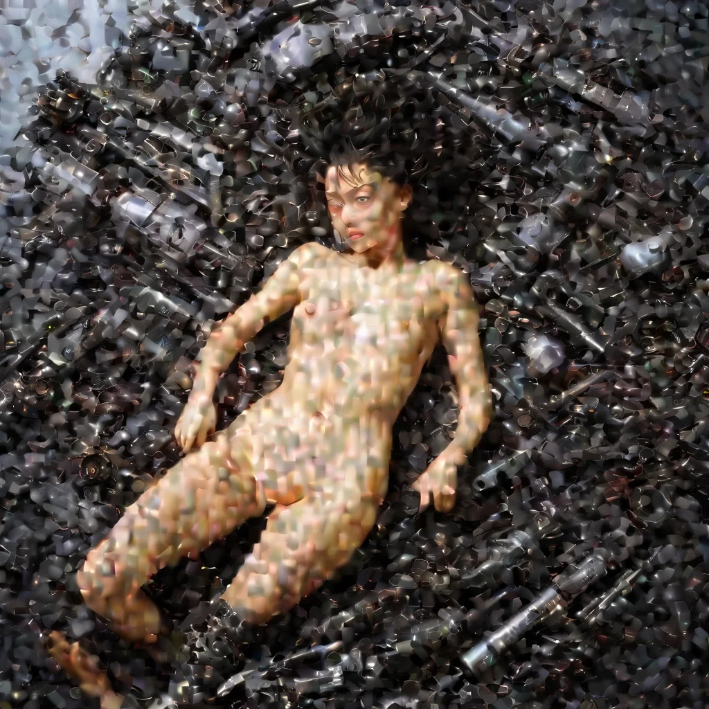 aiamazing from movie event horizon 1997 from movie tetsuo 1989 from movie virus 1999 women%2C lying down%2C made of machine parts hyper%2C top view awesome portrait 2
