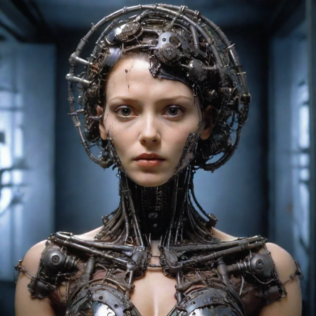 amazing from movie event horizon 1997 from movie virus 1999 womans made of machine parts hyper reali awesome portrait 2