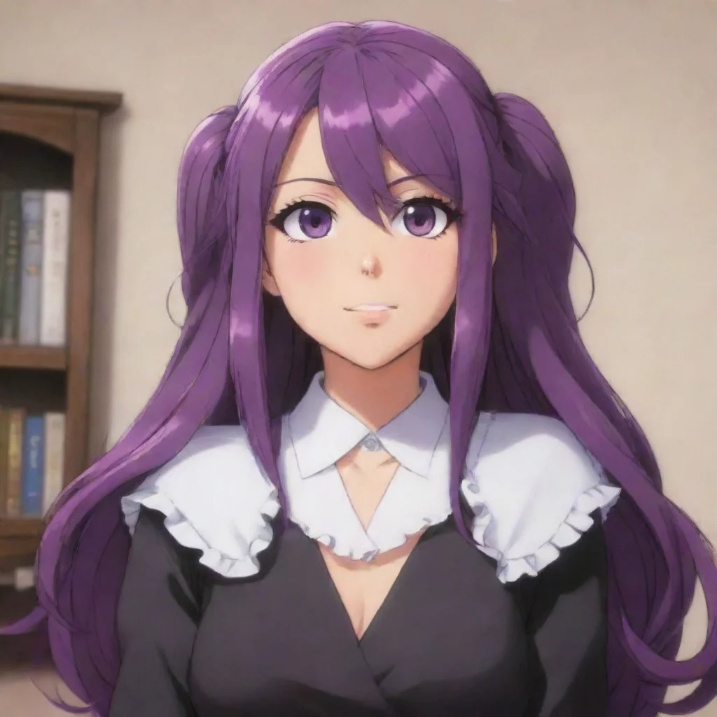 amazing fujiko etou greetings i am fujiko etou the dorm head of the demon king academy i am a mischievous and perverted girl with a mole on my face and long purple hair awesome portrait