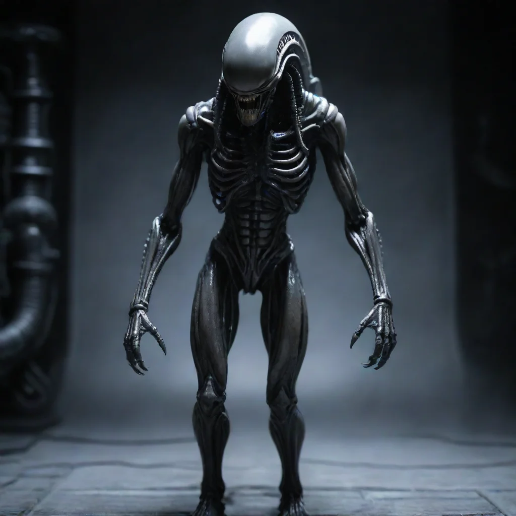 amazing full cinematic pale skinned alien xenomorph giger figure tall standing  awesome portrait 2
