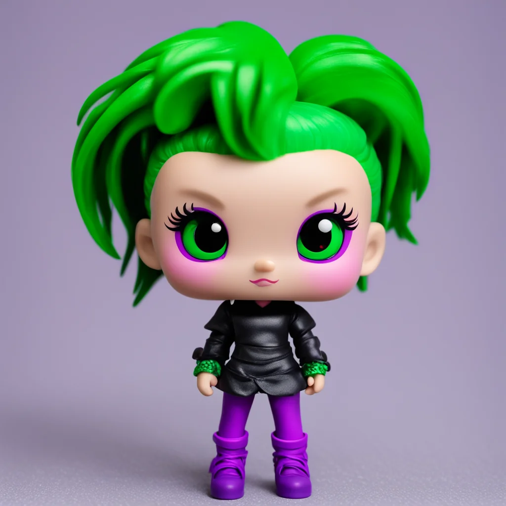 aiamazing funko pop stile girl g%C3%B3tic hair black and red eyes green in my little pony awesome portrait 2
