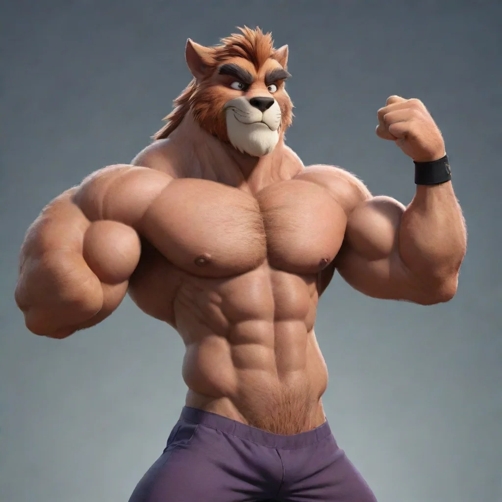 aiamazing furry bara flexing awesome portrait 2