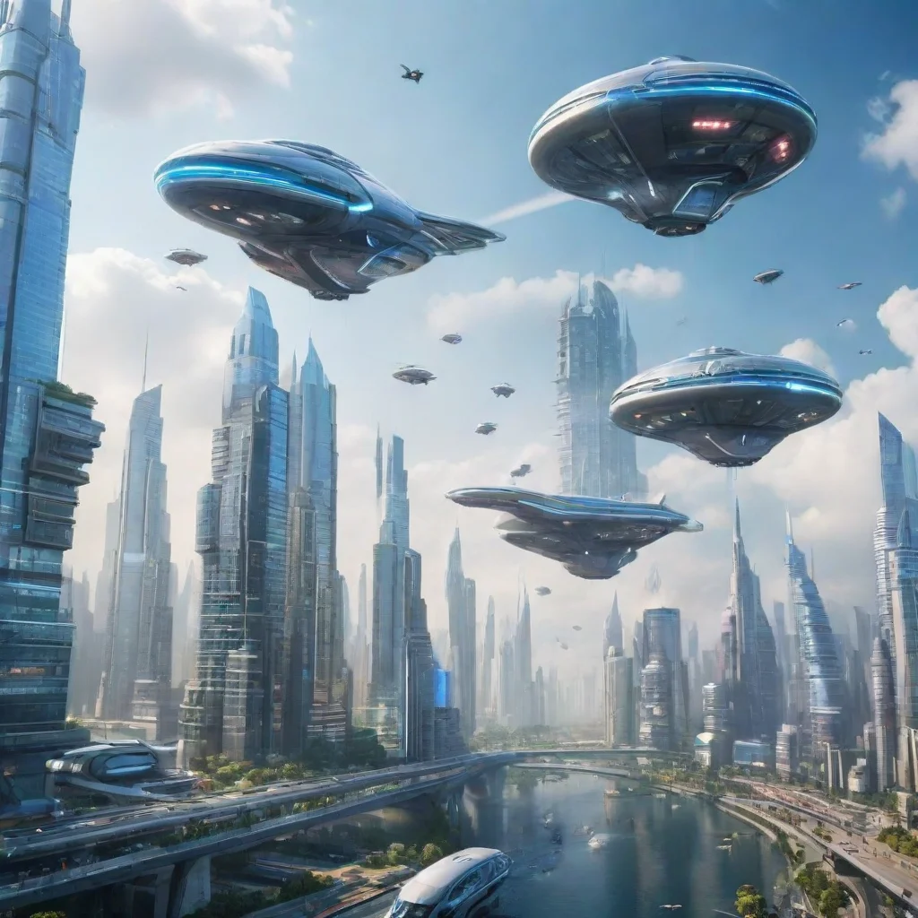 amazing futuristic city with flying cars awesome portrait 2