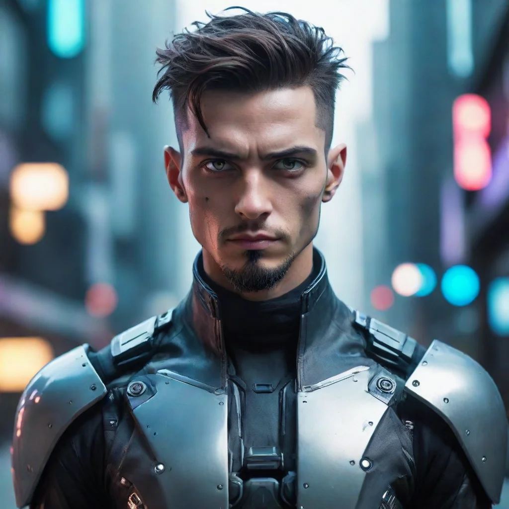 amazing futuristic cyberpunk man who looks like he could be a leader awesome portrait 2