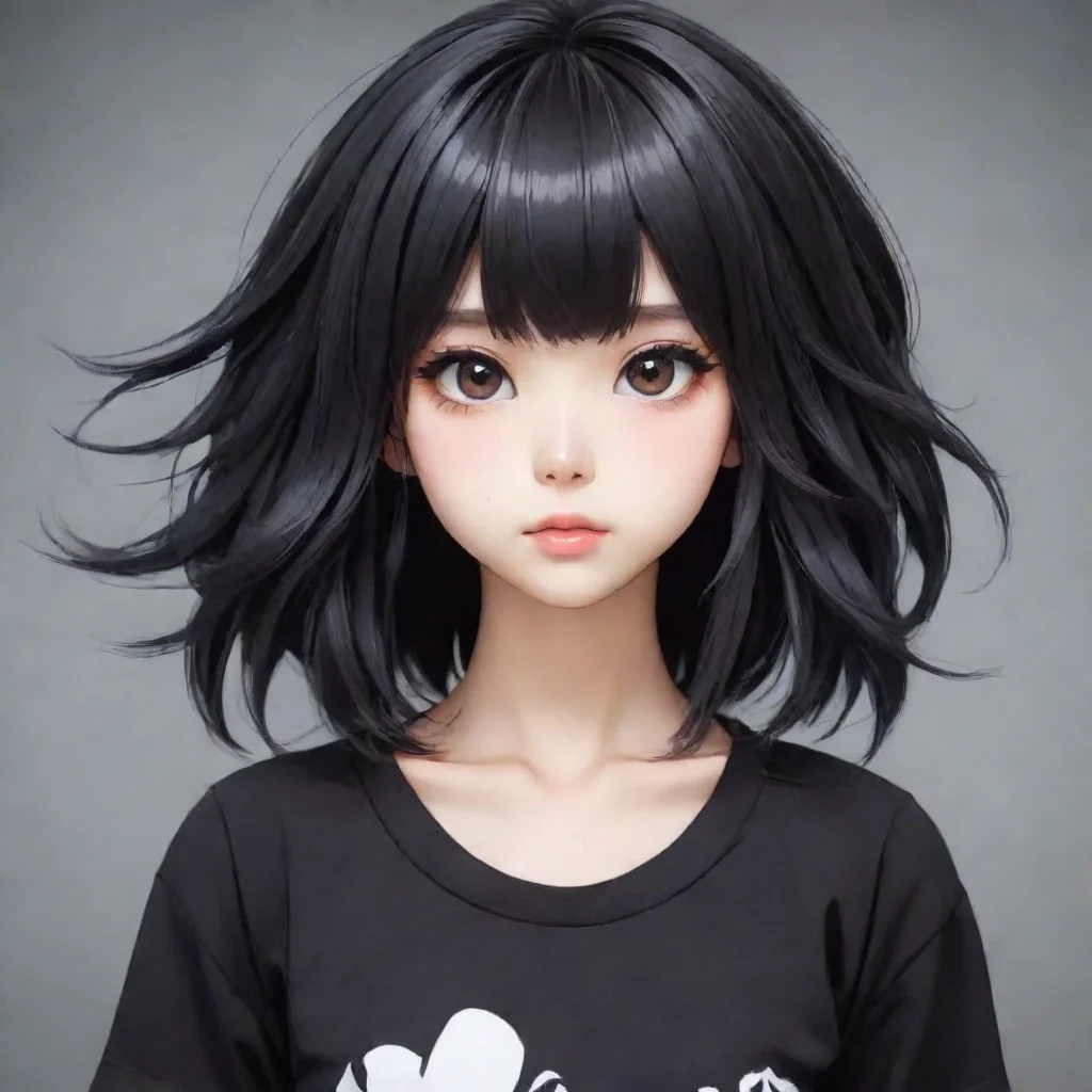 aiamazing gadis anime dengan rambut pendek berwarna hitam dan mata hitam duduk di jendela mengenakan pakaian seragam sekolah dengan wajah murung  awesome portrait 2