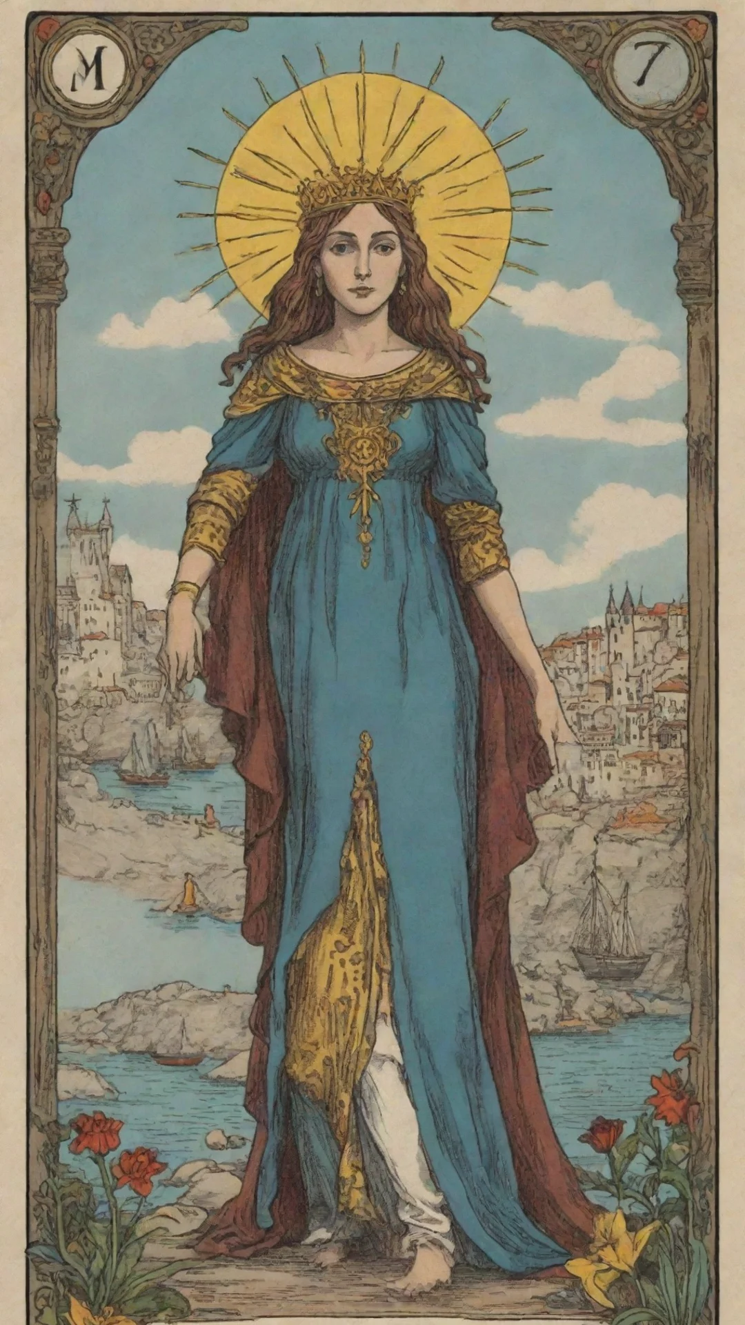 aiamazing generate a tarot card in the marseille style but original as an illustration awesome portrait 2 tall