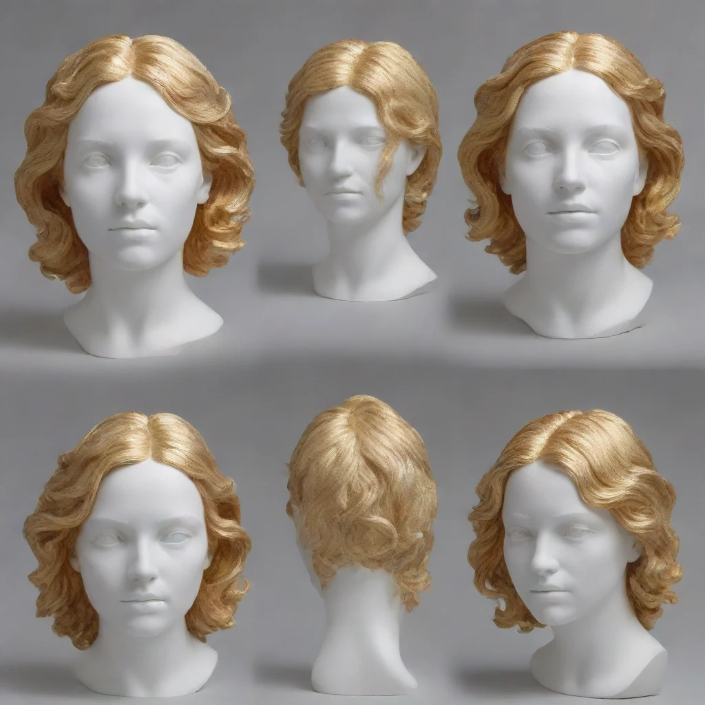 amazing generated portraits of a white sculpture with golden hair awesome portrait 2