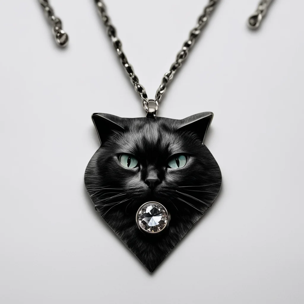 amazing george condo black cat necklace diamond  awesome portrait 2