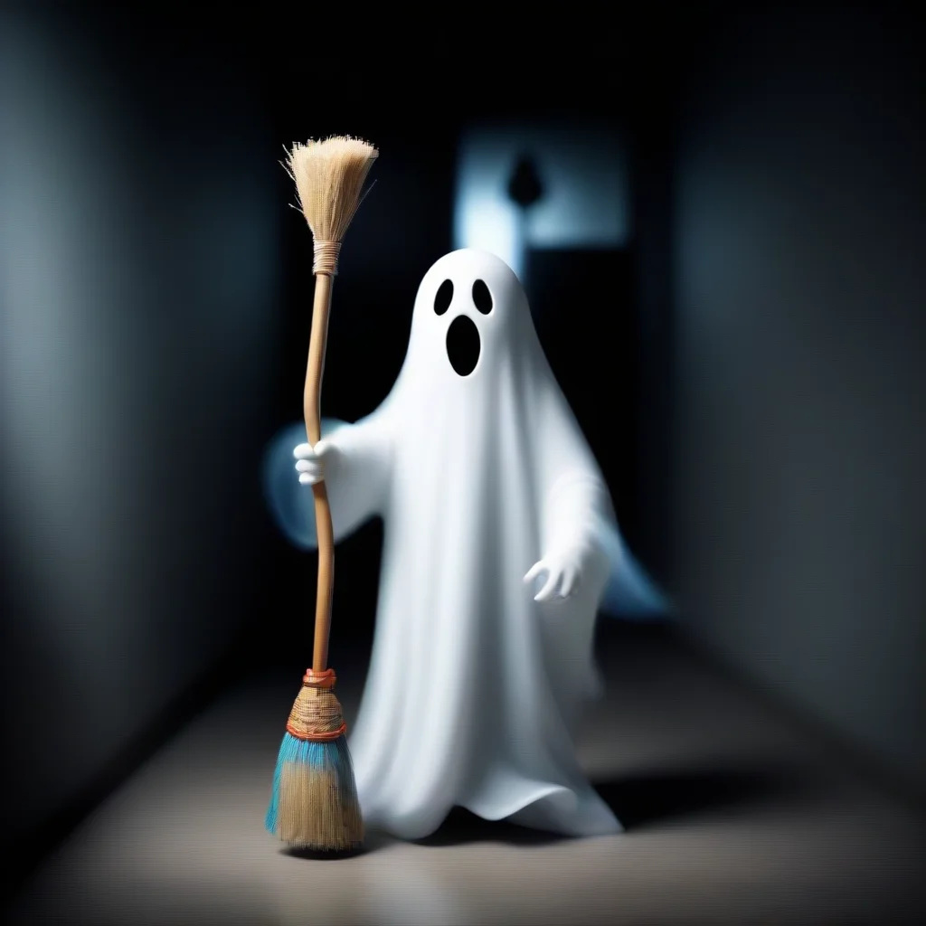 amazing ghost with broom stick awesome portrait 2
