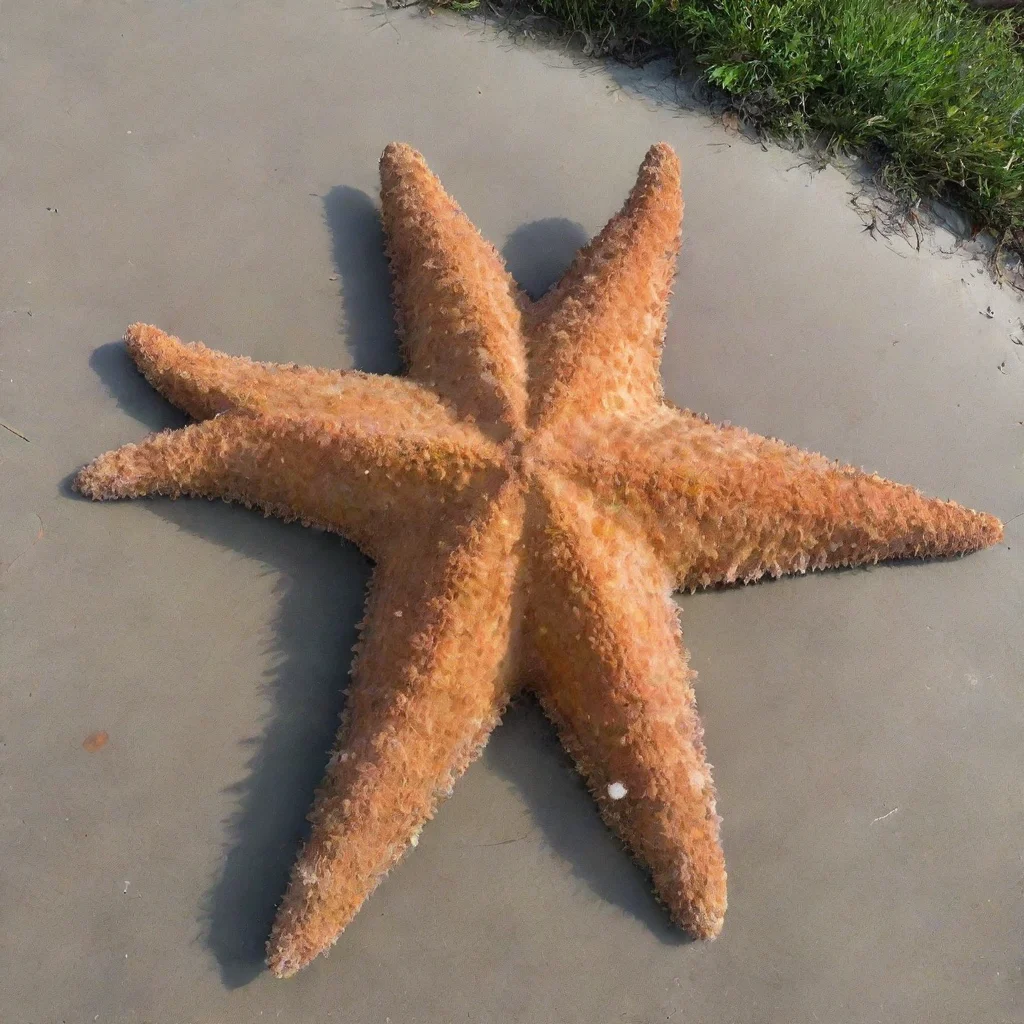 aiamazing giant furred starfish on land awesome portrait 2