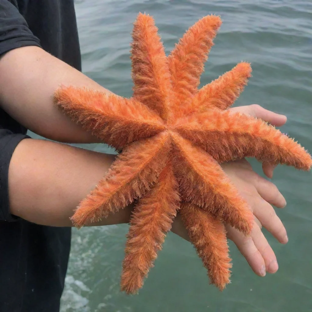 aiamazing giant furry starfish wrapping around a person%27s arm awesome portrait 2