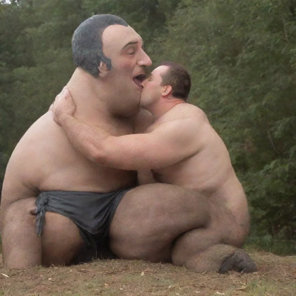 aiamazing giant man kissing awesome portrait 2