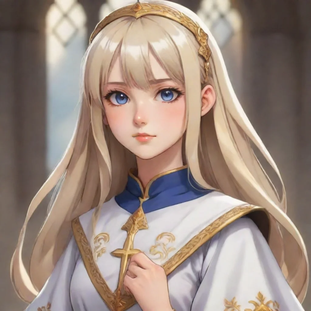 aiamazing girl cleric in anime style awesome portrait 2