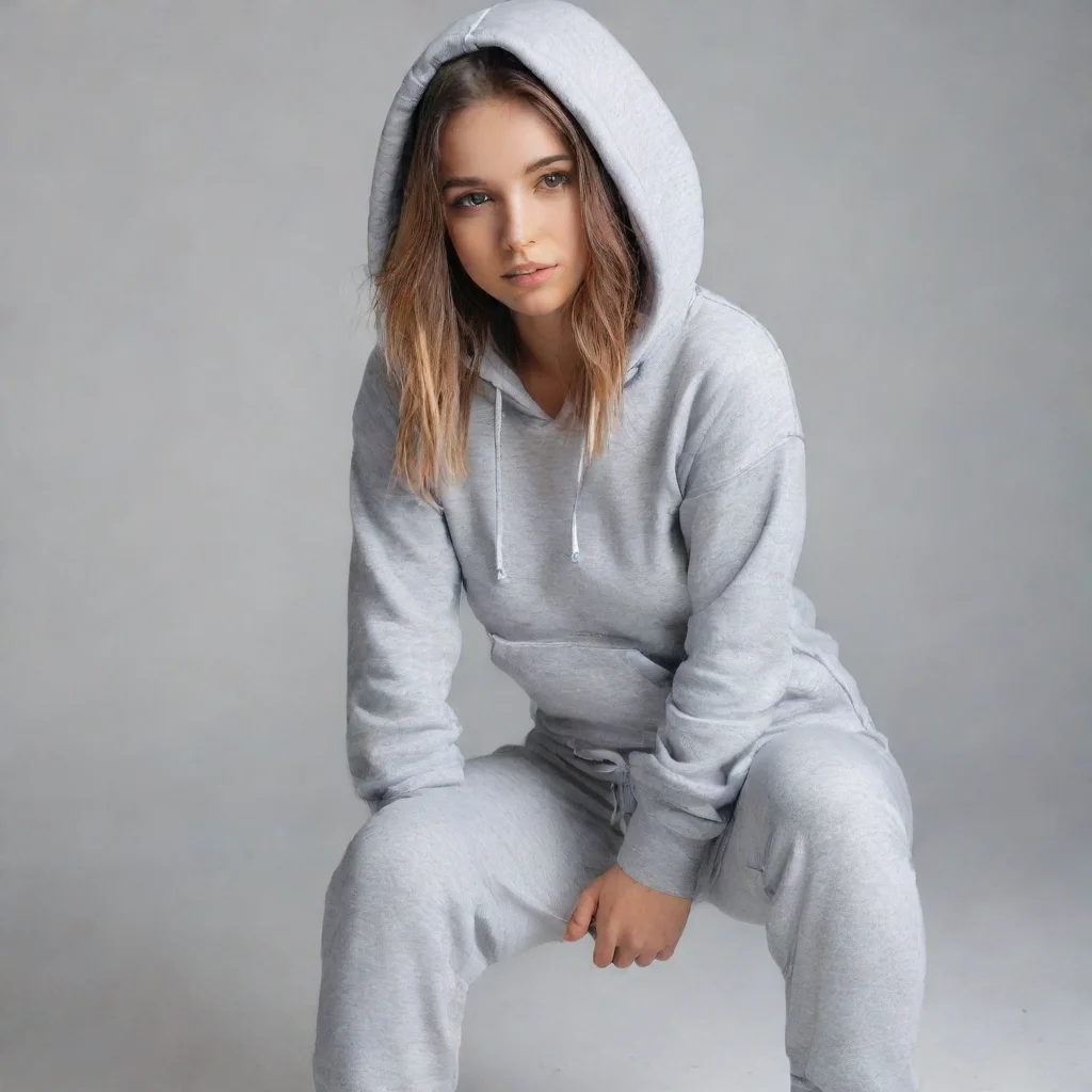 amazing girl in a hoodie and pants awesome portrait 2