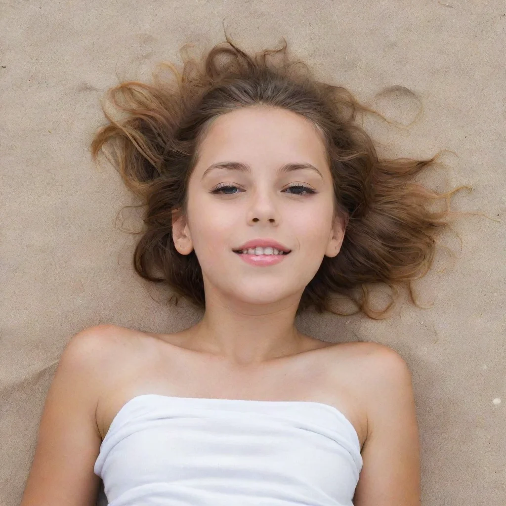 aiamazing girl lying on beach awesome portrait 2