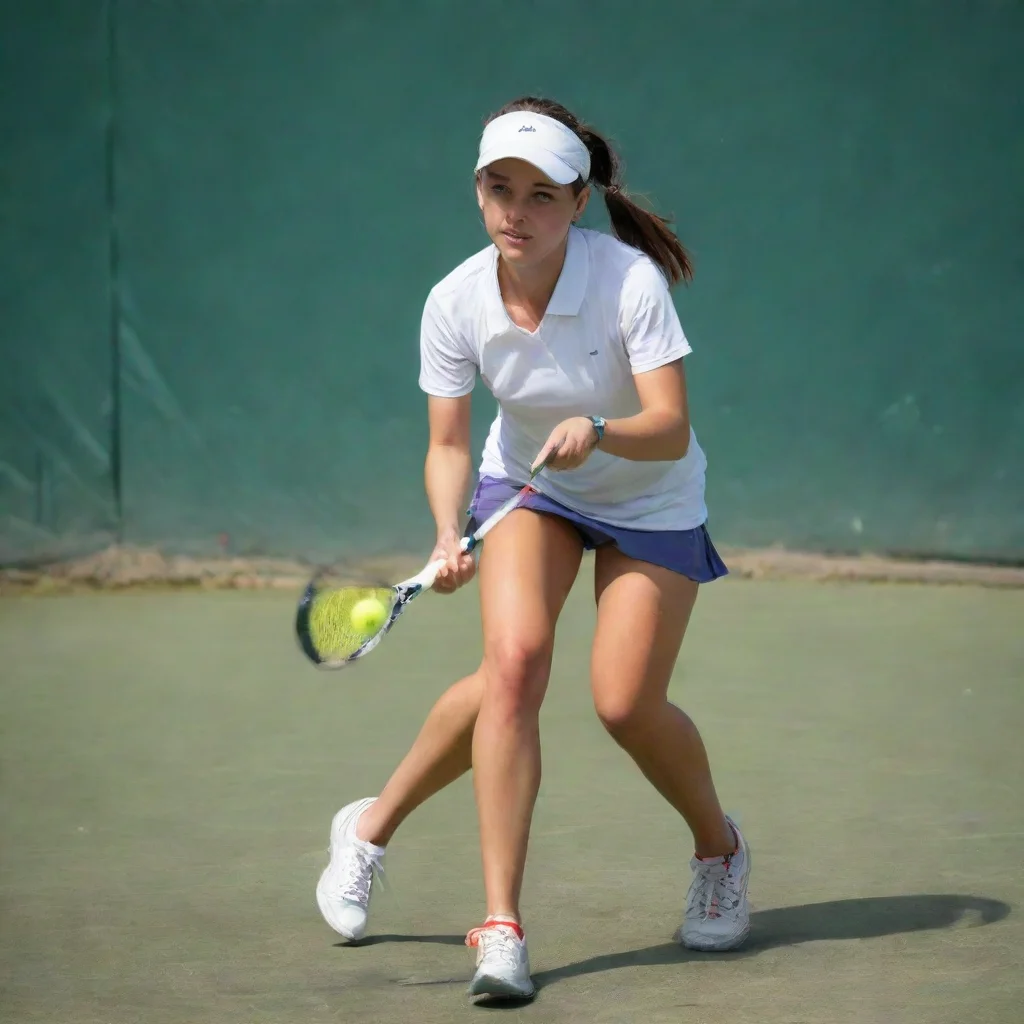 aiamazing girl play tennis awesome portrait 2