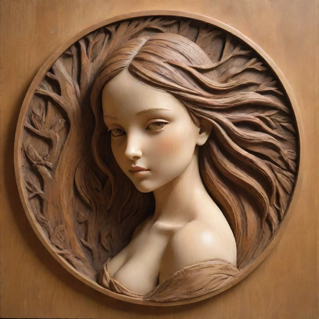 aiamazing girl wood bas relief awesome portrait 2