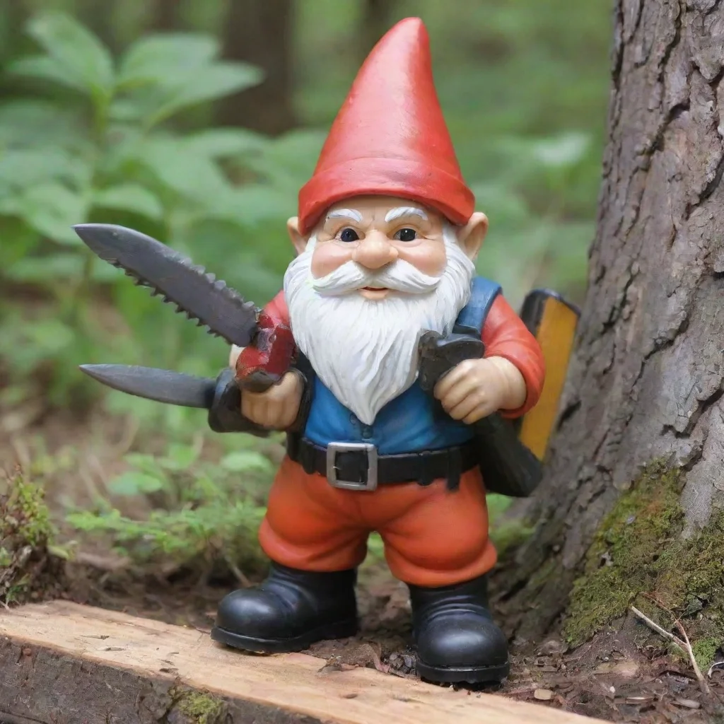 aiamazing gnome with chainsaw awesome portrait 2