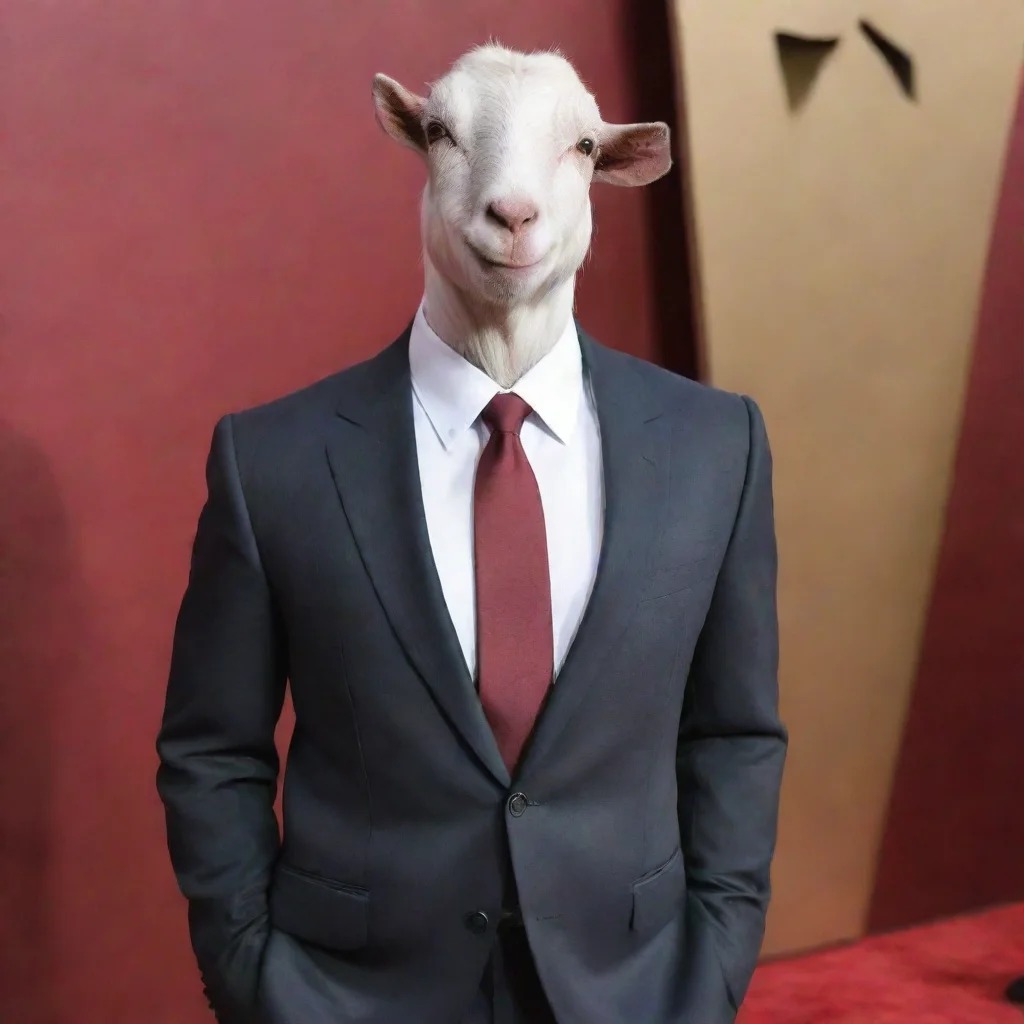 aiamazing goat in suit red carpet but also as a goat human and goat character elon awesome portrait 2