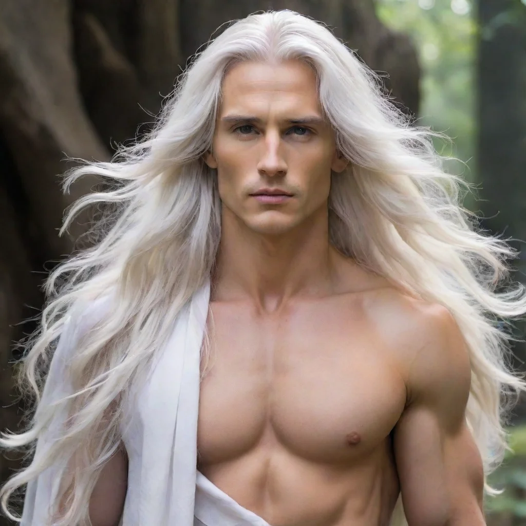 aiamazing god majestic masculine handsome%2C white long hair%2C  awesome portrait 2